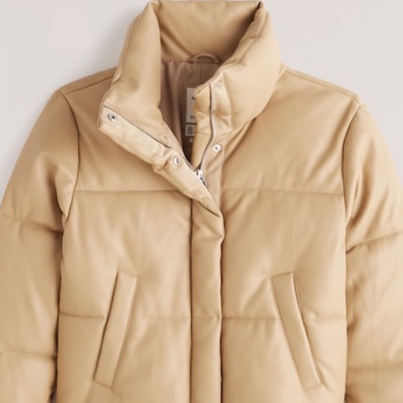 Abercrombie & Fitch Jackets & Blazers - Leather puffer jacket